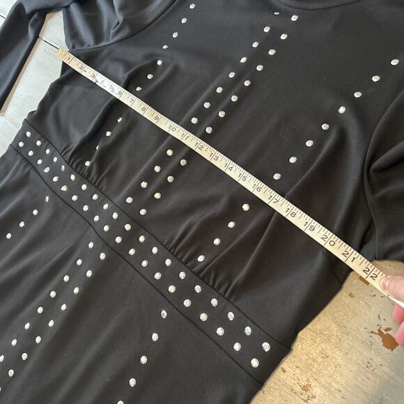 NWT Lane Bryant Black Studded Fit & Flare Midi Dress Sz 18 Romantic Gothic - Picture 5 of 9